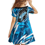 Adelaide Strikers Kid Short Sleeve Dress Flaming Lightning Storm Geometric Sports Mascot Art