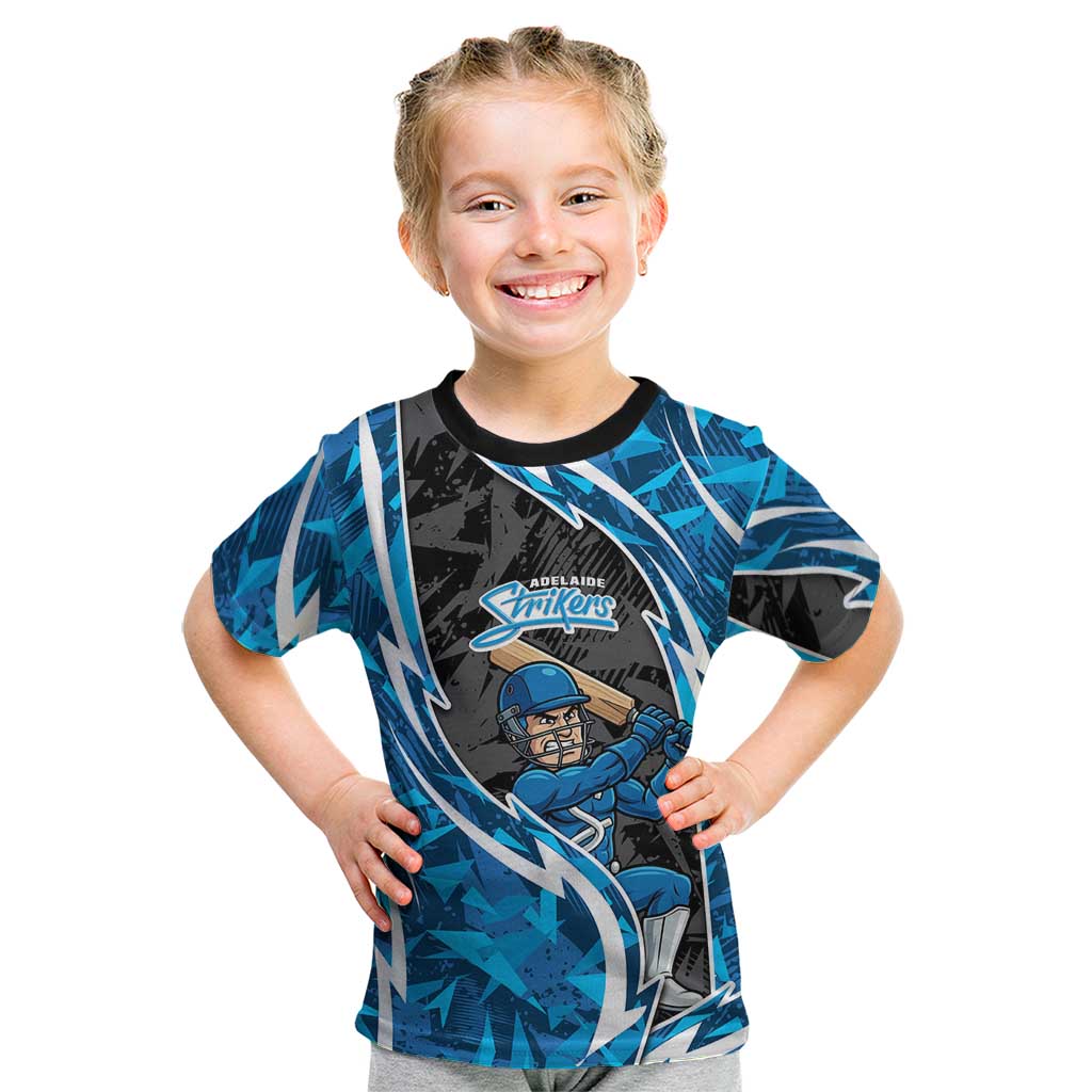 Adelaide Strikers Kid T Shirt Flaming Lightning Storm Geometric Sports Mascot Art
