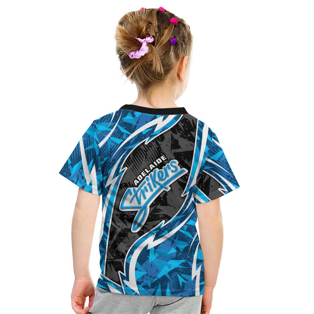 Adelaide Strikers Kid T Shirt Flaming Lightning Storm Geometric Sports Mascot Art
