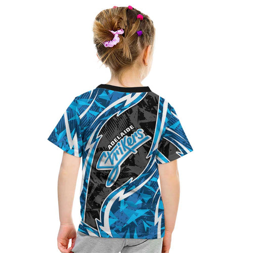 Adelaide Strikers Kid T Shirt Flaming Lightning Storm Geometric Sports Mascot Art