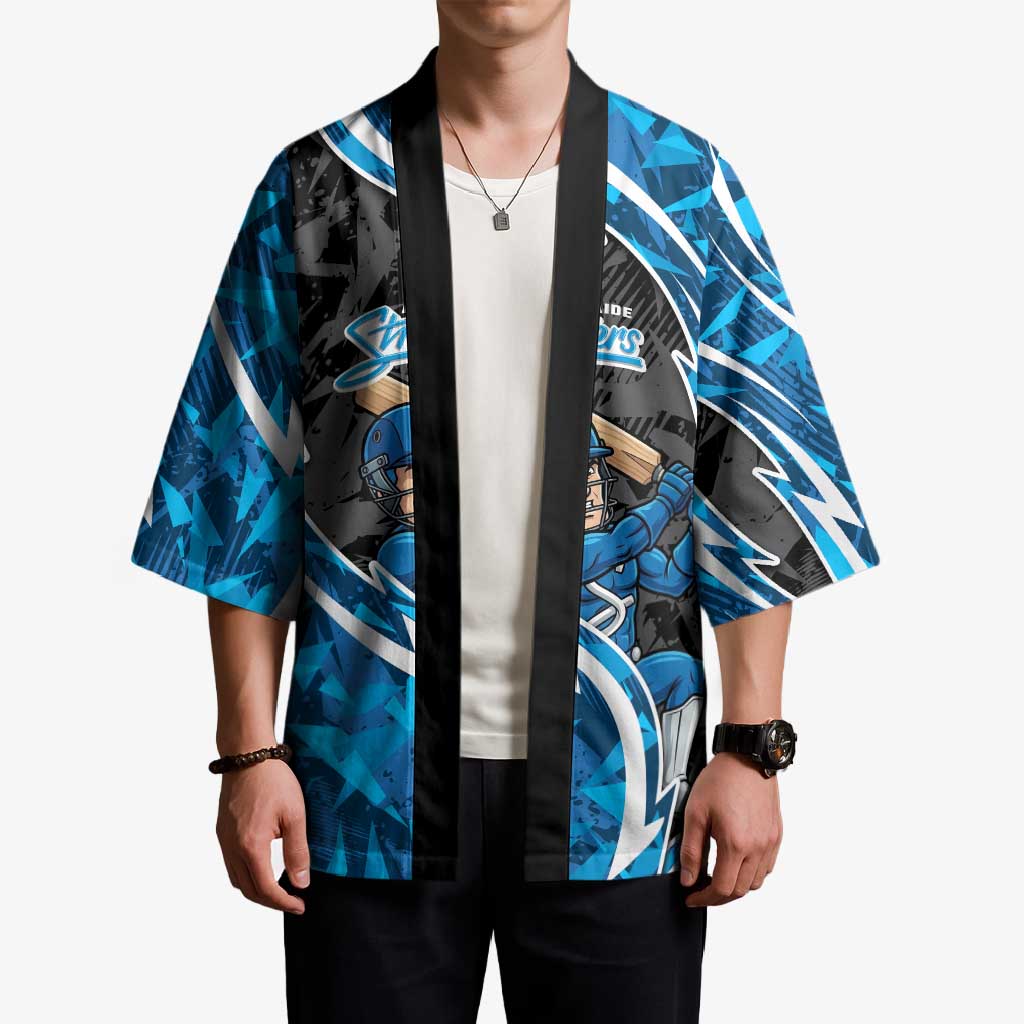 Adelaide Strikers Kimono Flaming Lightning Storm Geometric Sports Mascot Art