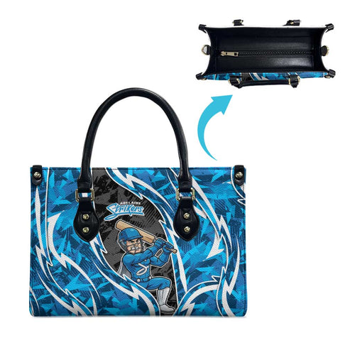 Adelaide Strikers Leather Bag Flaming Lightning Storm Geometric Sports Mascot Art
