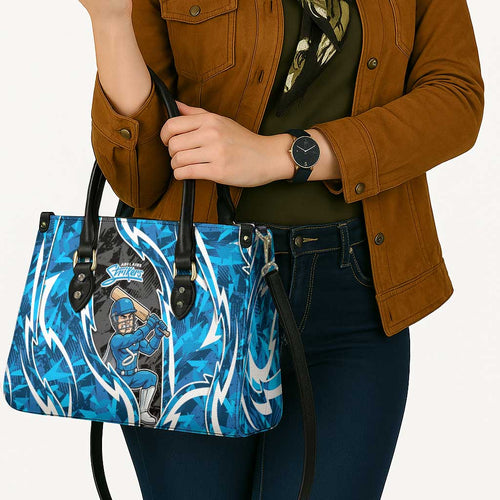 Adelaide Strikers Leather Bag Flaming Lightning Storm Geometric Sports Mascot Art