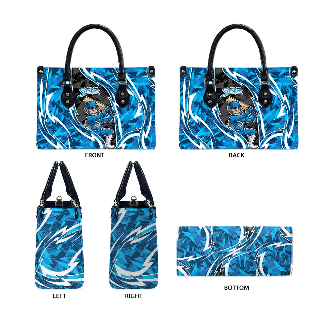 Adelaide Strikers Leather Bag Flaming Lightning Storm Geometric Sports Mascot Art
