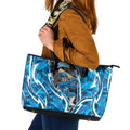 Adelaide Strikers Leather Tote Bag Flaming Lightning Storm Geometric Sports Mascot Art