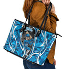 Adelaide Strikers Leather Tote Bag Flaming Lightning Storm Geometric Sports Mascot Art