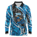 Adelaide Strikers Long Sleeve Polo Shirt Flaming Lightning Storm Geometric Sports Mascot Art