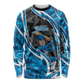 Adelaide Strikers Long Sleeve Shirt Flaming Lightning Storm Geometric Sports Mascot Art
