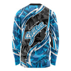 Adelaide Strikers Long Sleeve Shirt Flaming Lightning Storm Geometric Sports Mascot Art