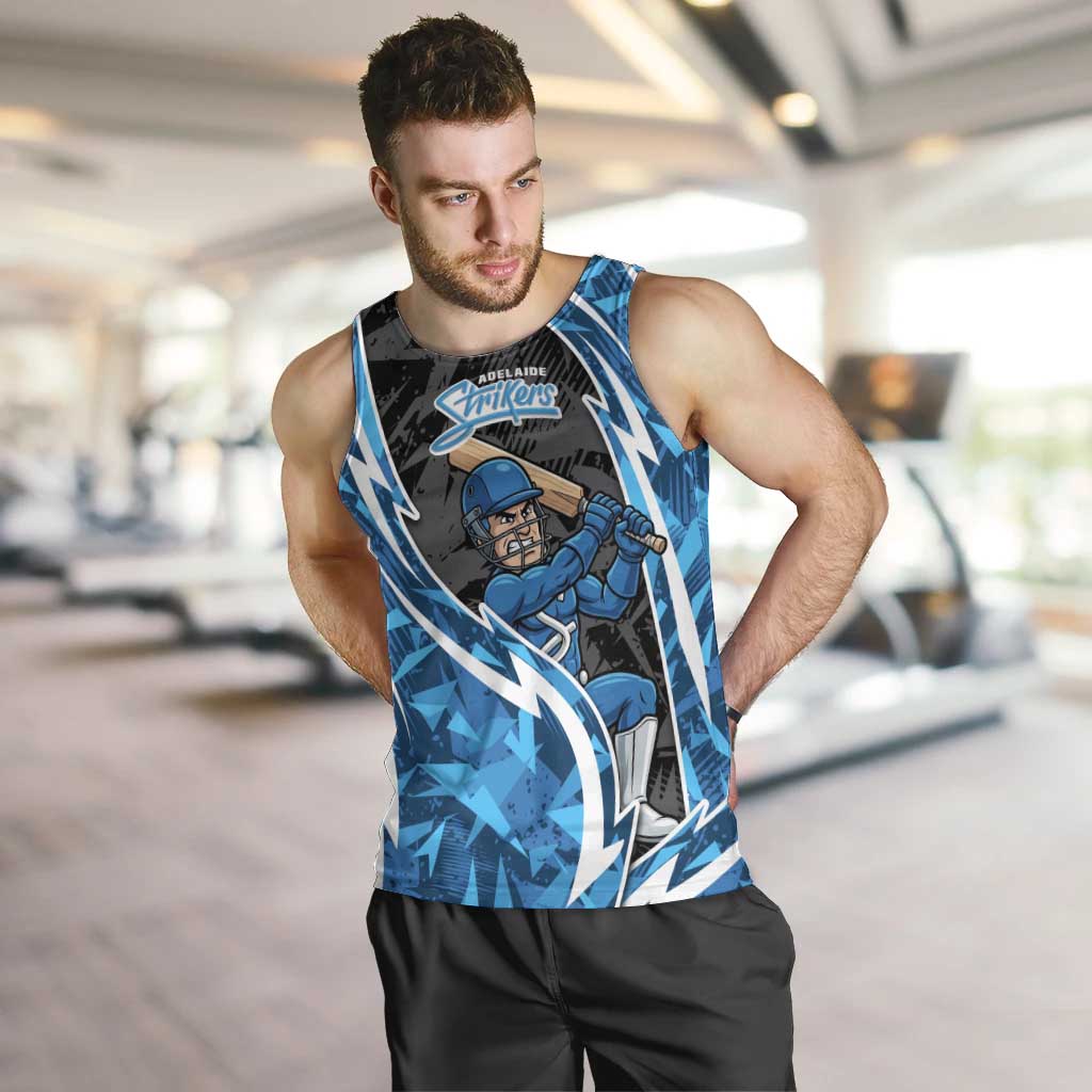 Adelaide Strikers Men Tank Top Flaming Lightning Storm Geometric Sports Mascot Art