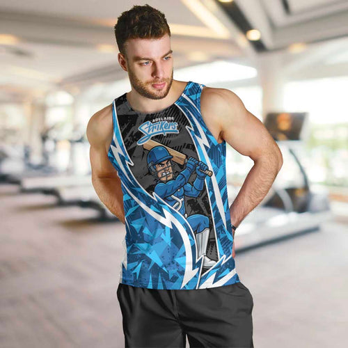 Adelaide Strikers Men Tank Top Flaming Lightning Storm Geometric Sports Mascot Art