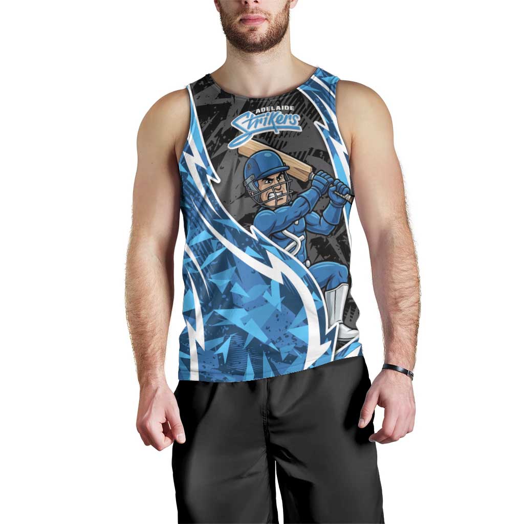 Adelaide Strikers Men Tank Top Flaming Lightning Storm Geometric Sports Mascot Art
