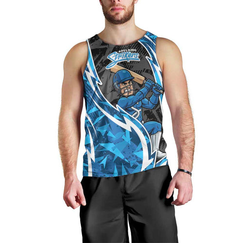 Adelaide Strikers Men Tank Top Flaming Lightning Storm Geometric Sports Mascot Art