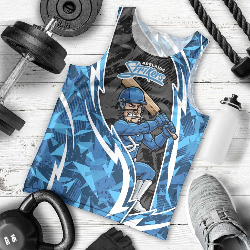 Adelaide Strikers Men Tank Top Flaming Lightning Storm Geometric Sports Mascot Art