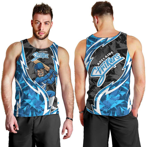Adelaide Strikers Men Tank Top Flaming Lightning Storm Geometric Sports Mascot Art