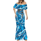 Adelaide Strikers Mermaid Dress Flaming Lightning Storm Geometric Sports Mascot Art