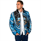 Adelaide Strikers Padded Jacket Flaming Lightning Storm Geometric Sports Mascot Art