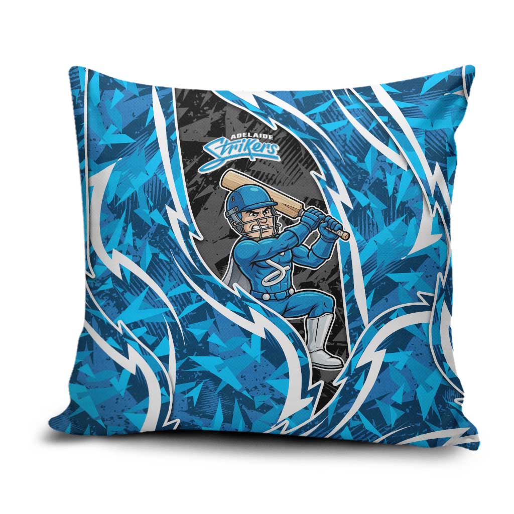 Adelaide Strikers Pillow Cover Flaming Lightning Storm Geometric Sports Mascot Art