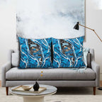 Adelaide Strikers Pillow Cover Flaming Lightning Storm Geometric Sports Mascot Art