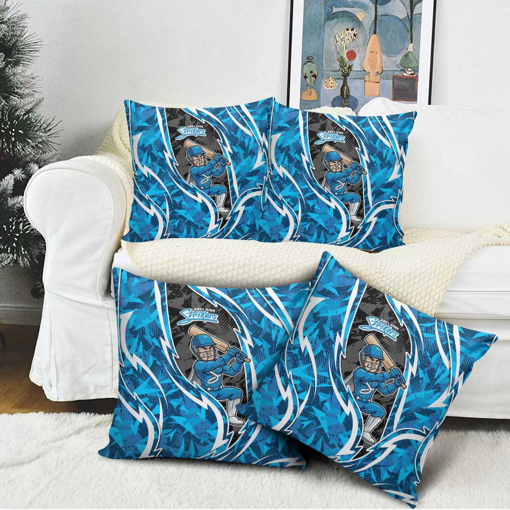 Adelaide Strikers Pillow Cover Flaming Lightning Storm Geometric Sports Mascot Art