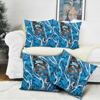 Adelaide Strikers Pillow Cover Flaming Lightning Storm Geometric Sports Mascot Art