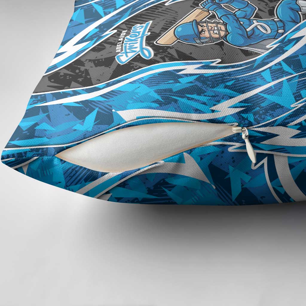 Adelaide Strikers Pillow Cover Flaming Lightning Storm Geometric Sports Mascot Art
