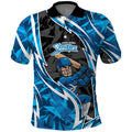 Adelaide Strikers Polo Shirt Flaming Lightning Storm Geometric Sports Mascot Art