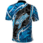 Adelaide Strikers Polo Shirt Flaming Lightning Storm Geometric Sports Mascot Art