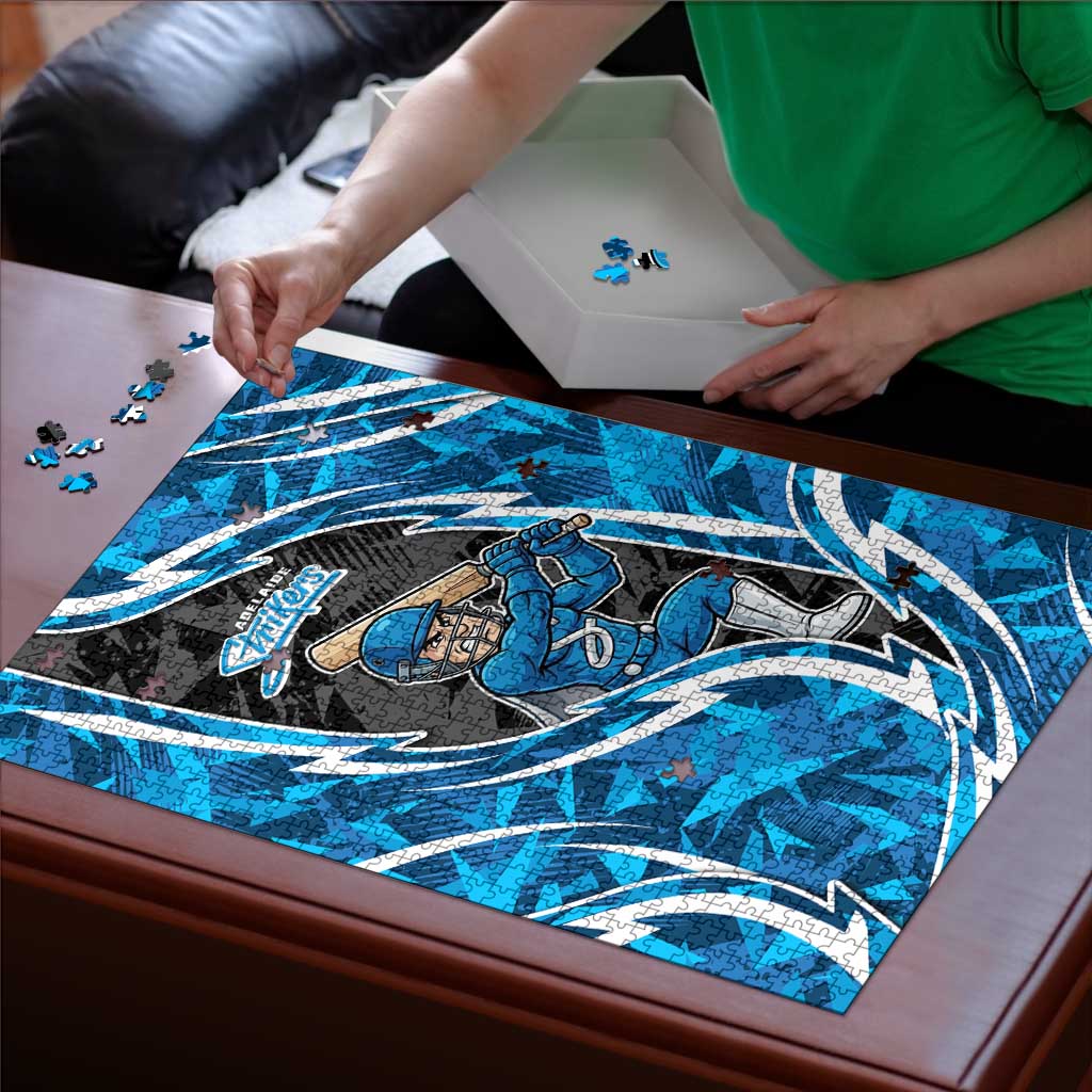 Adelaide Strikers Puzzle Flaming Lightning Storm Geometric Sports Mascot Art