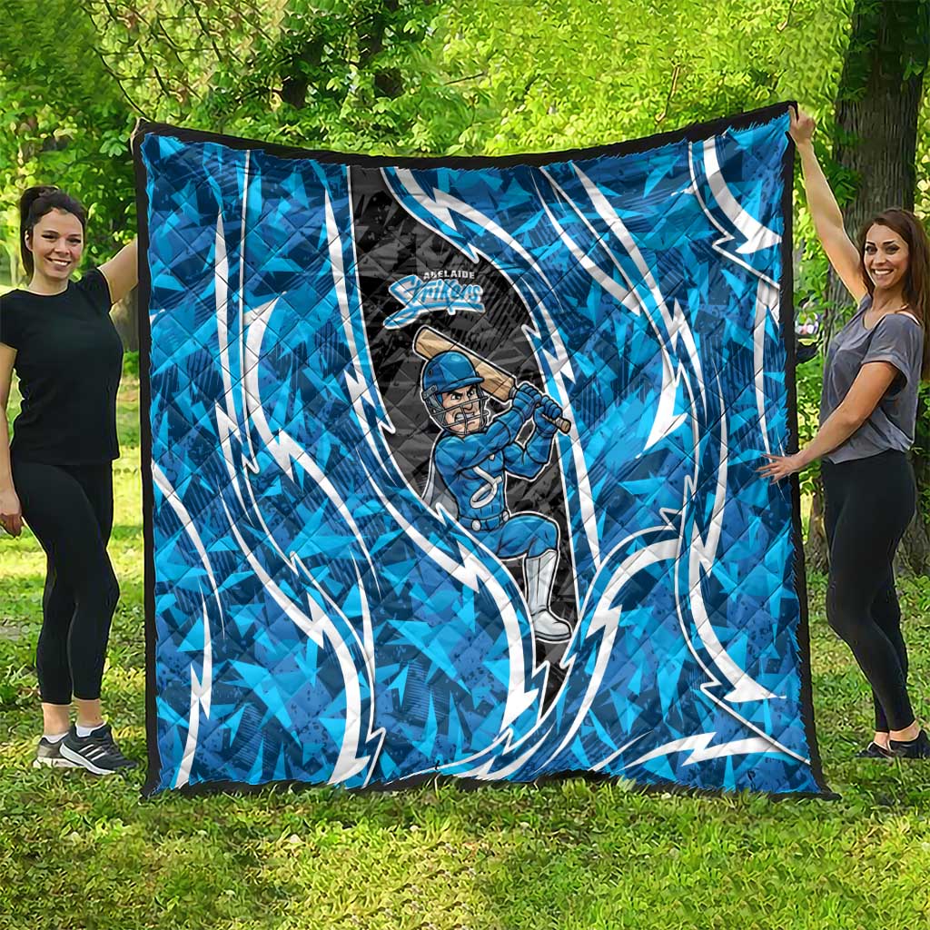 Adelaide Strikers Quilt Flaming Lightning Storm Geometric Sports Mascot Art