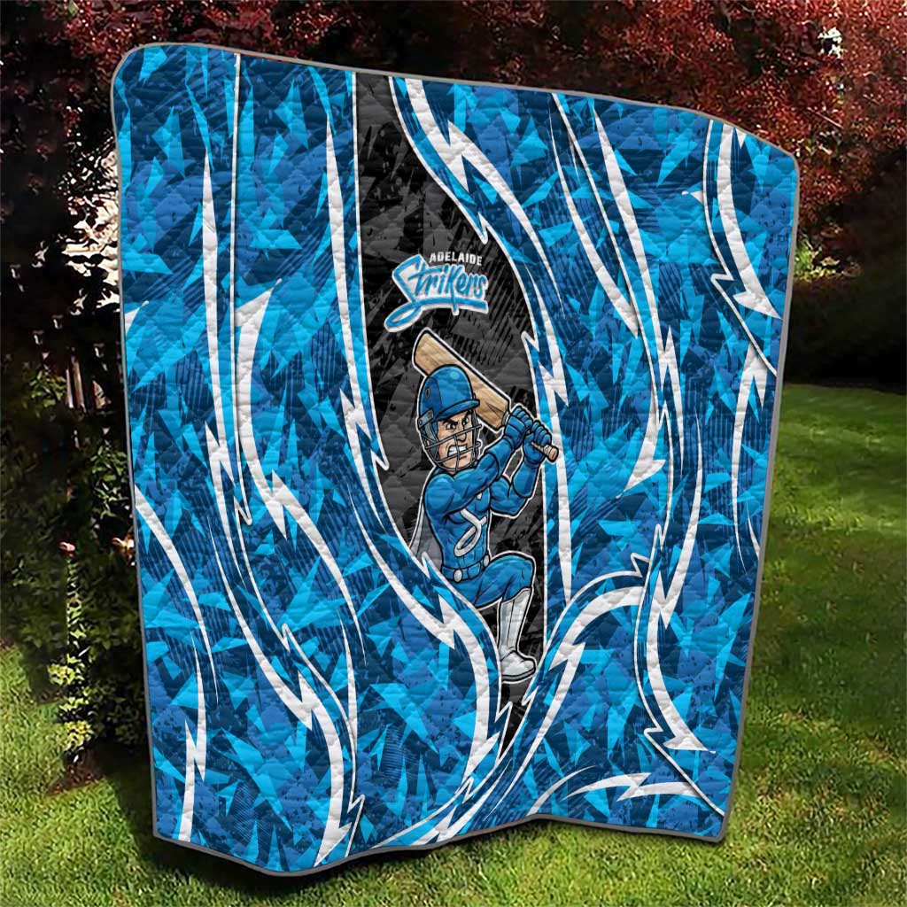 Adelaide Strikers Quilt Flaming Lightning Storm Geometric Sports Mascot Art