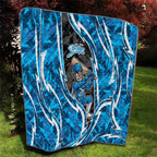Adelaide Strikers Quilt Flaming Lightning Storm Geometric Sports Mascot Art