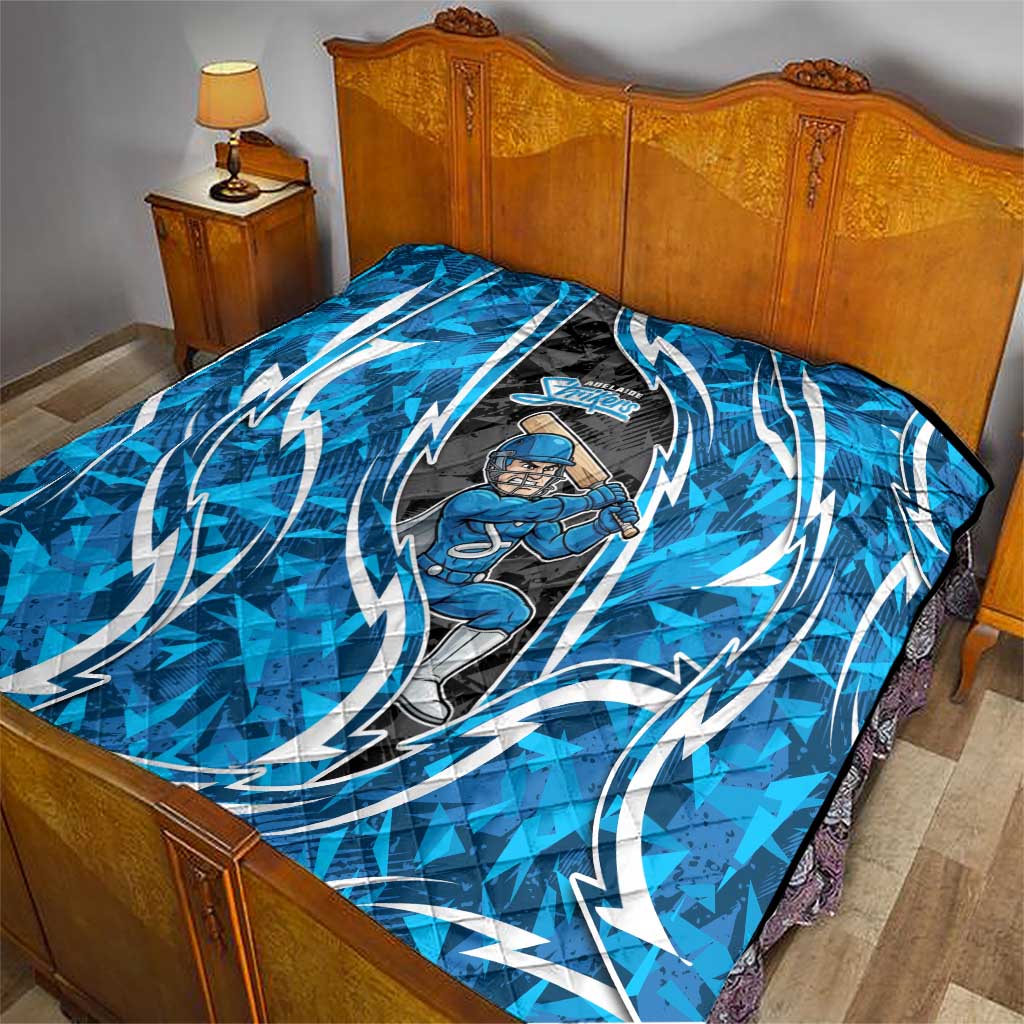 Adelaide Strikers Quilt Flaming Lightning Storm Geometric Sports Mascot Art