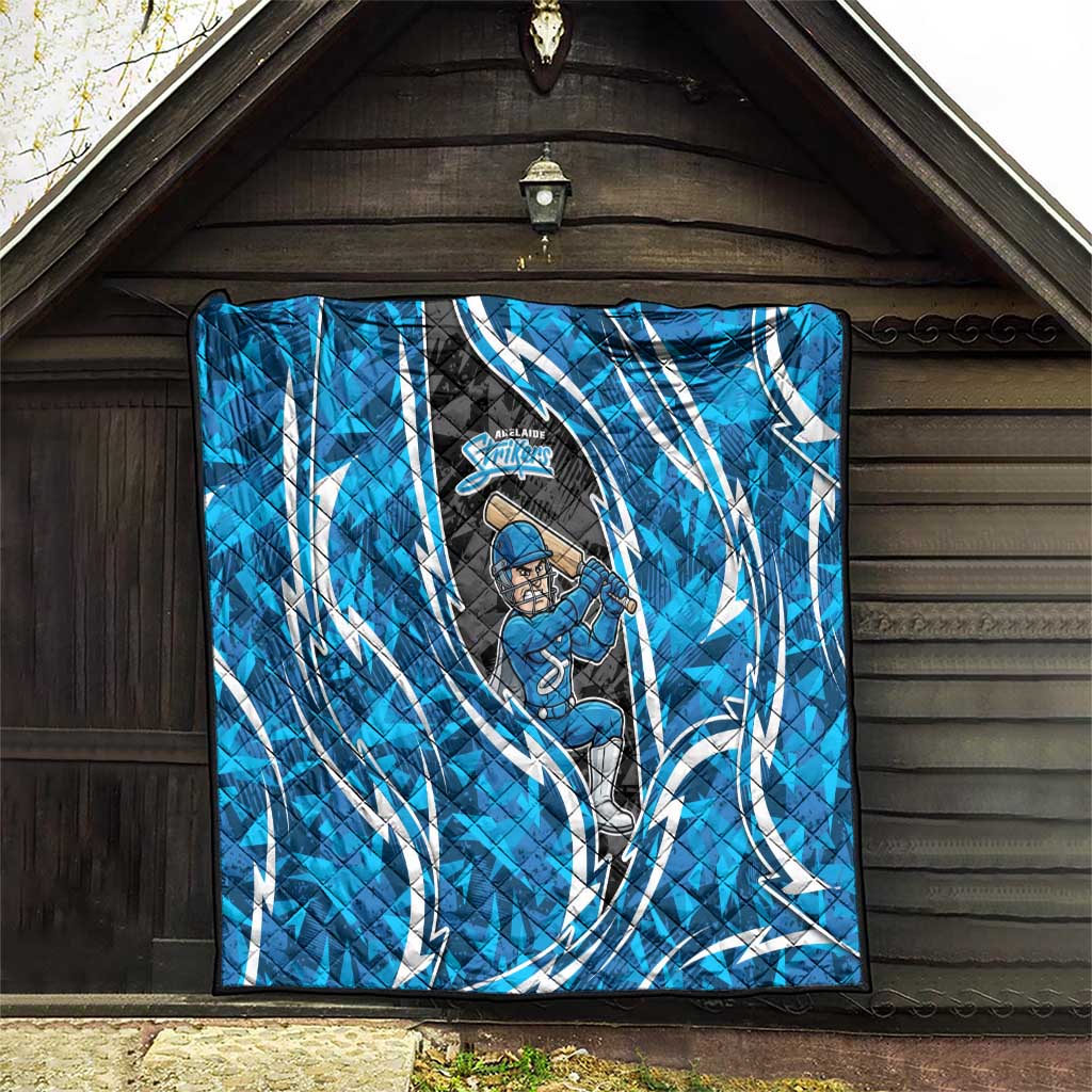 Adelaide Strikers Quilt Flaming Lightning Storm Geometric Sports Mascot Art