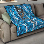 Adelaide Strikers Quilt Flaming Lightning Storm Geometric Sports Mascot Art
