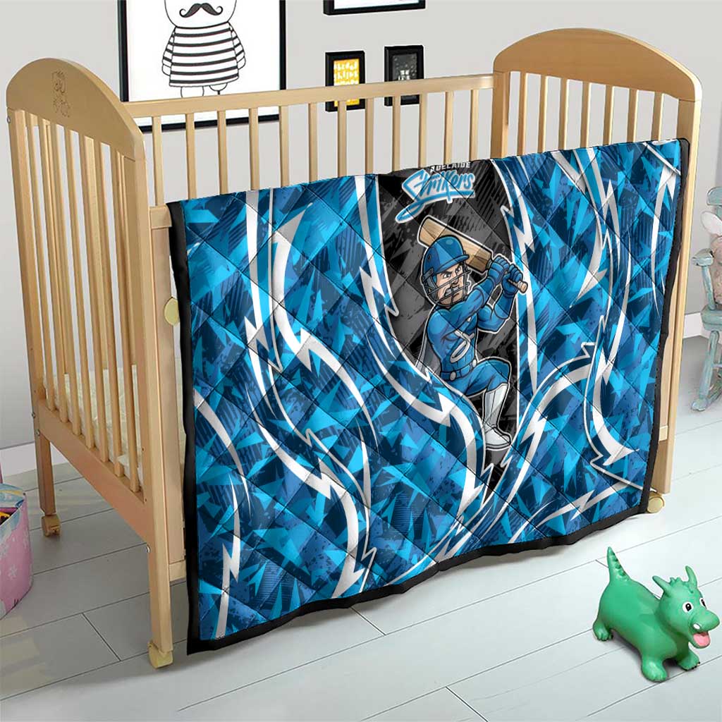 Adelaide Strikers Quilt Flaming Lightning Storm Geometric Sports Mascot Art
