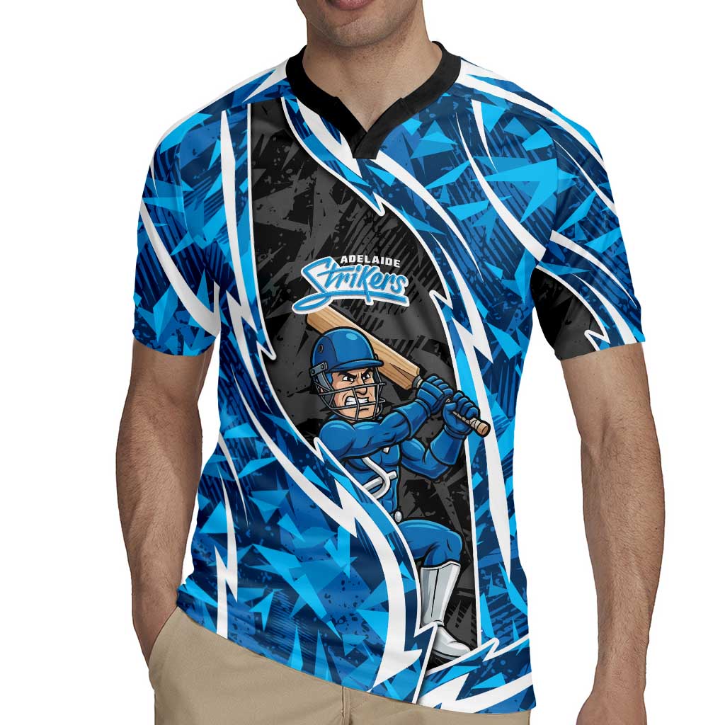 Adelaide Strikers Rugby Jersey Flaming Lightning Storm Geometric Sports Mascot Art