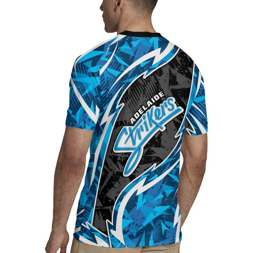 Adelaide Strikers Rugby Jersey Flaming Lightning Storm Geometric Sports Mascot Art