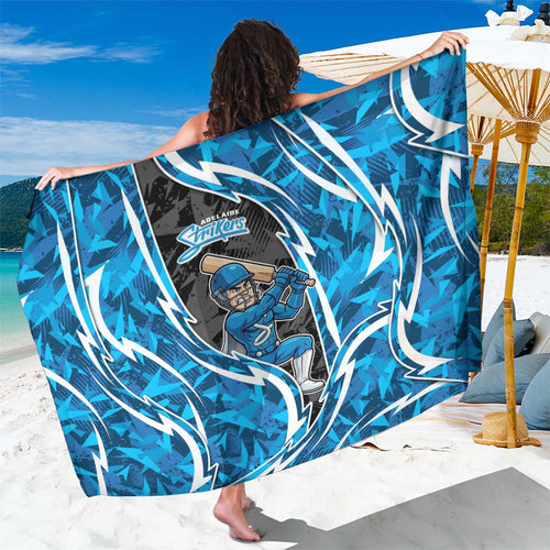 Adelaide Strikers Sarong Flaming Lightning Storm Geometric Sports Mascot Art