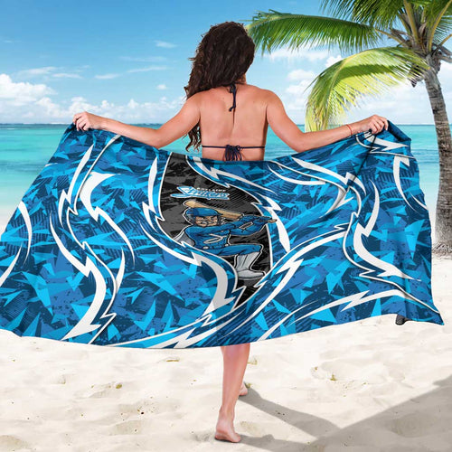 Adelaide Strikers Sarong Flaming Lightning Storm Geometric Sports Mascot Art