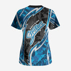 Adelaide Strikers Scrub Top Flaming Lightning Storm Geometric Sports Mascot Art