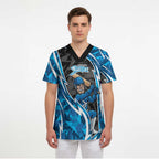Adelaide Strikers Scrub Top Flaming Lightning Storm Geometric Sports Mascot Art