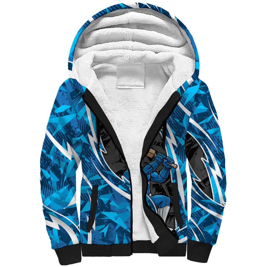 Adelaide Strikers Sherpa Hoodie Flaming Lightning Storm Geometric Sports Mascot Art