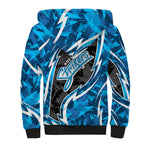 Adelaide Strikers Sherpa Hoodie Flaming Lightning Storm Geometric Sports Mascot Art