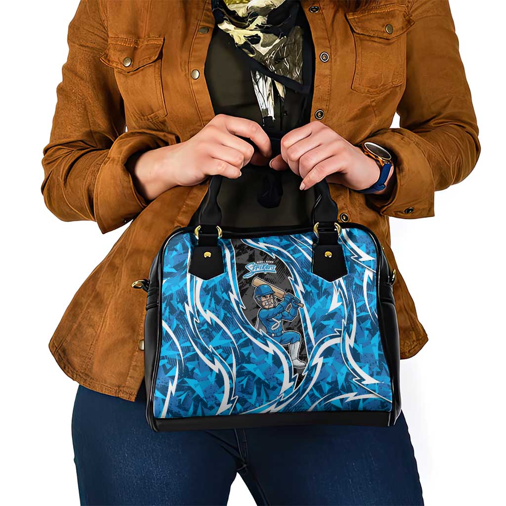 Adelaide Strikers Shoulder Handbag Flaming Lightning Storm Geometric Sports Mascot Art
