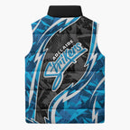 Adelaide Strikers Sleeveless Puffer Jacket Flaming Lightning Storm Geometric Sports Mascot Art