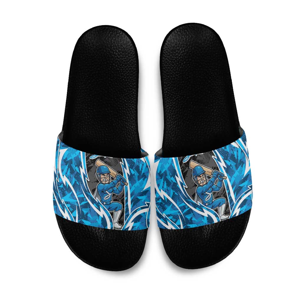 Adelaide Strikers Slide Sandals Flaming Lightning Storm Geometric Sports Mascot Art