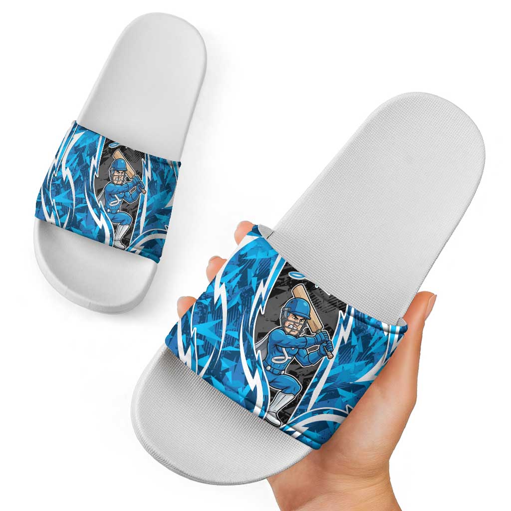 Adelaide Strikers Slide Sandals Flaming Lightning Storm Geometric Sports Mascot Art