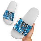 Adelaide Strikers Slide Sandals Flaming Lightning Storm Geometric Sports Mascot Art