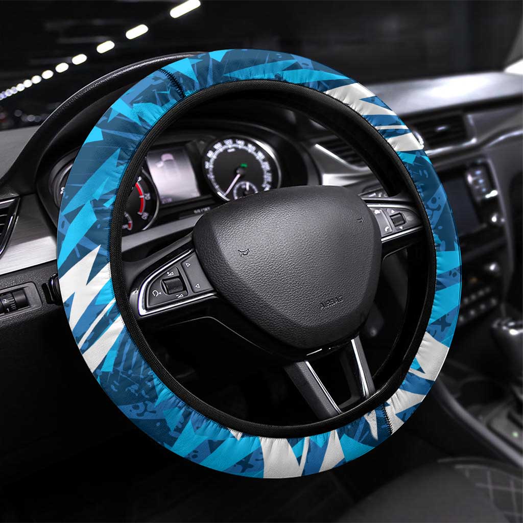 Adelaide Strikers Steering Wheel Cover Flaming Lightning Storm Geometric Sports Mascot Art